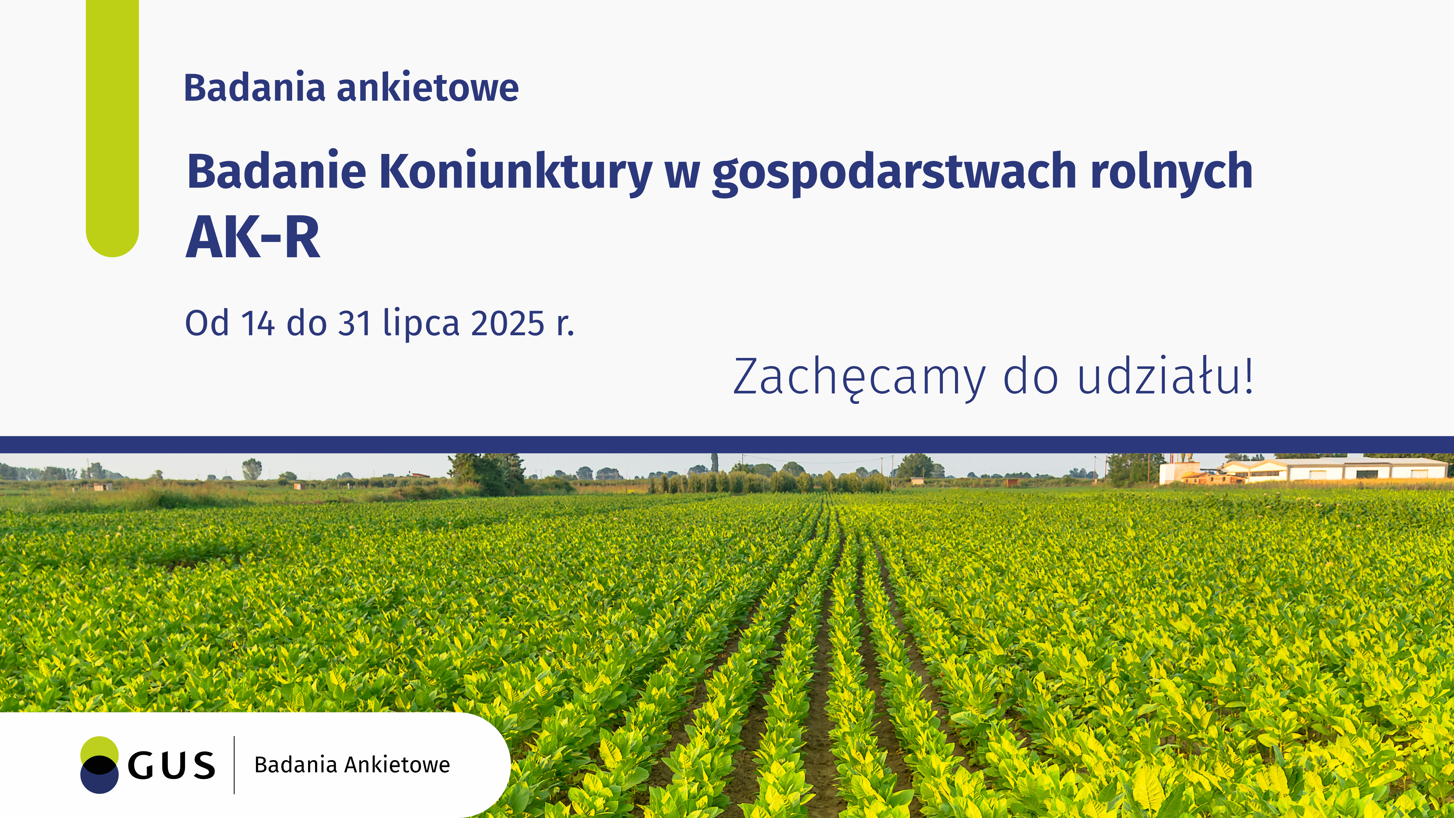 Badanie statystyczne z zakresu rolnictwa - Ankieta koniunktury w gospodarstwie rolnym 14-31.07.2025 r.