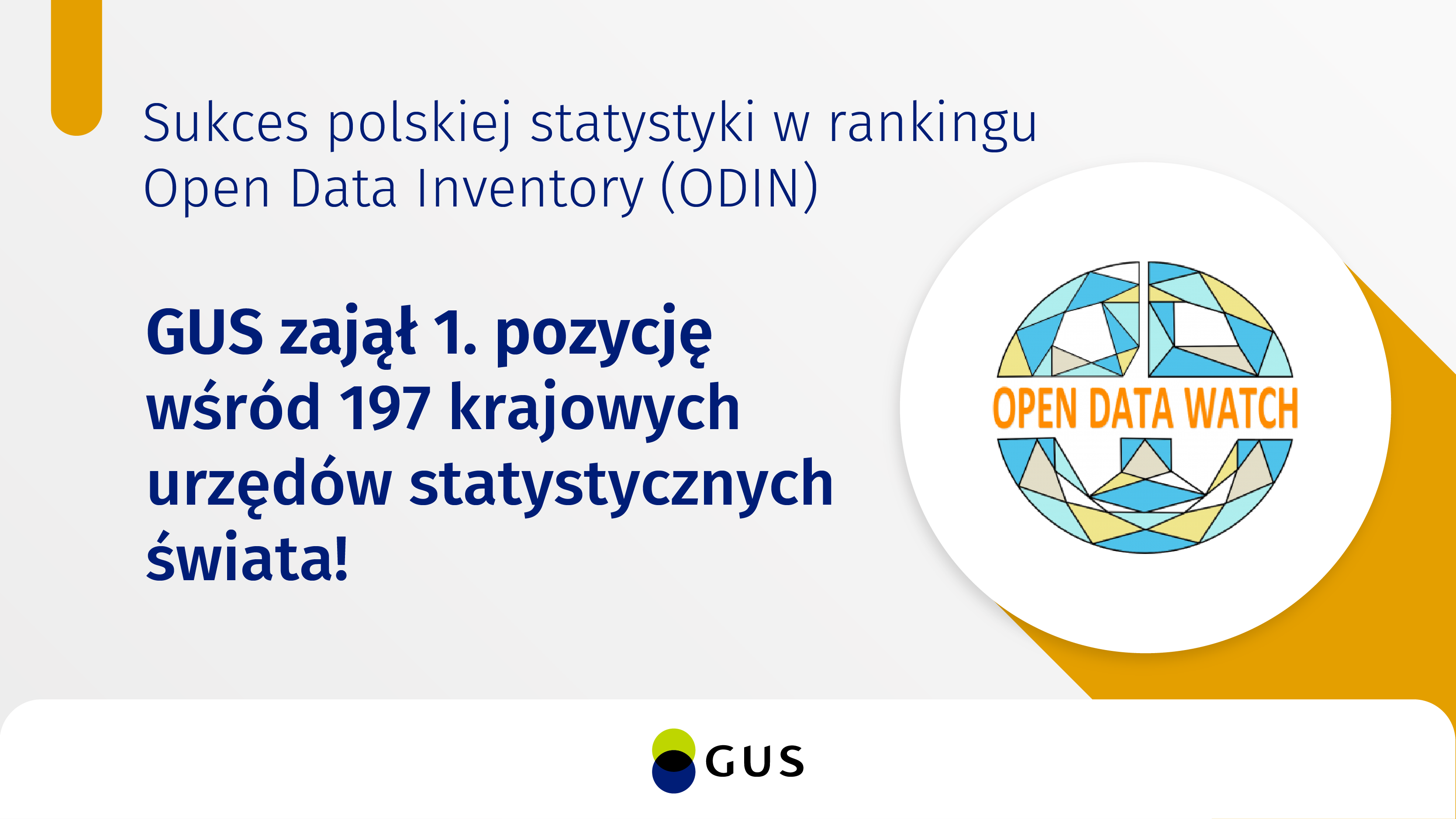 GUS na pierwszym miejscu w światowym rankingu Open Data Inventory (ODIN)