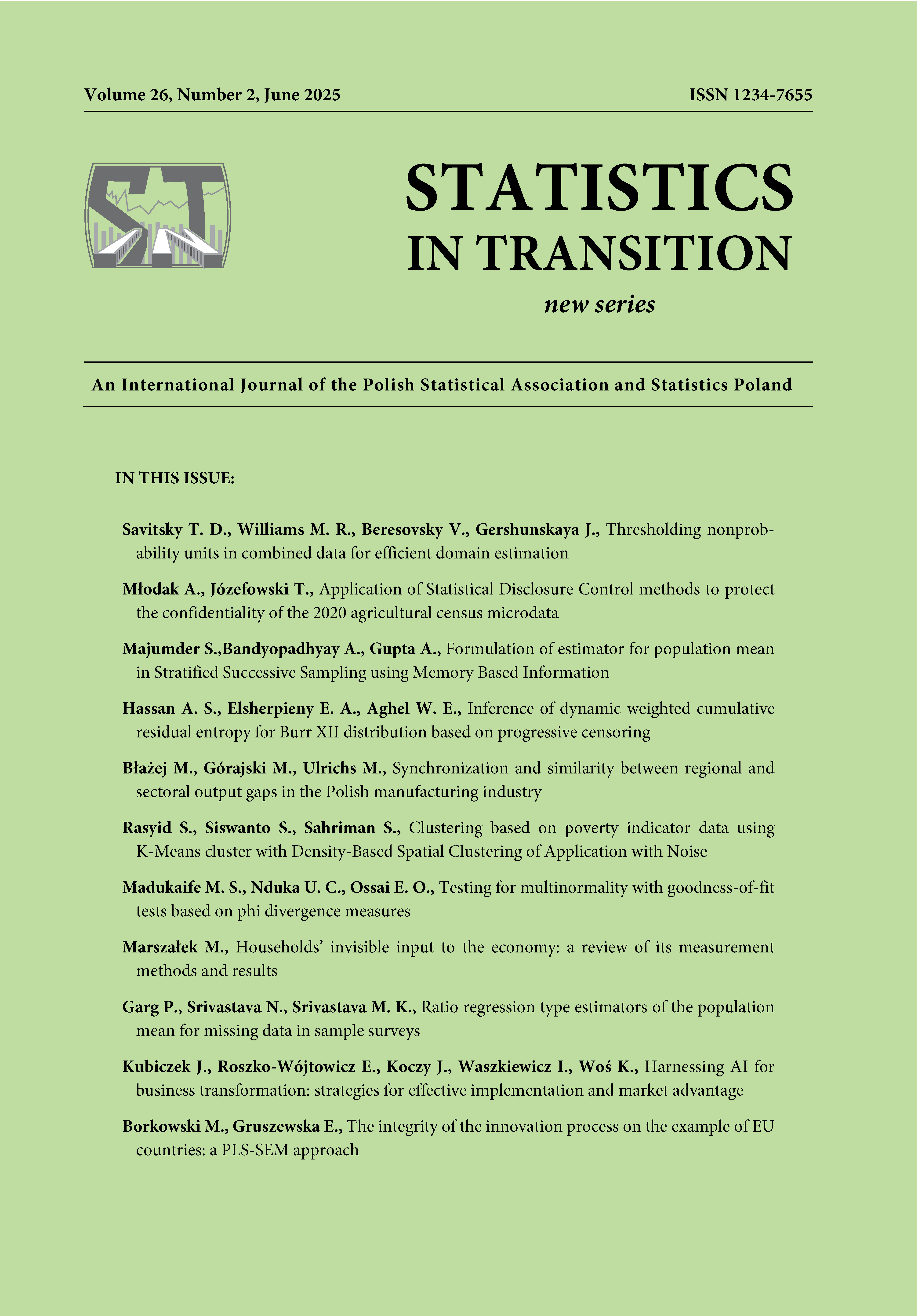 Statistics in Transition new series nr 2/2025