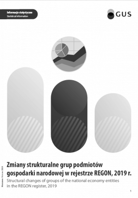 Cover of the publication Structural changes of groups of the national economy entities in the REGON register, 2019