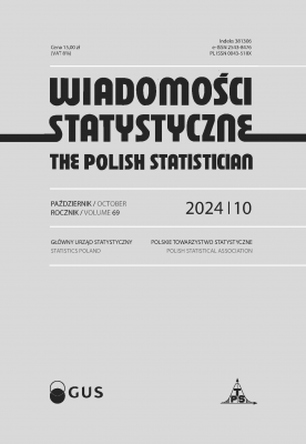 Cover of &quot;Wiadomości Statystyczne. The Polish Statistician nr 10/2024&quot; publication