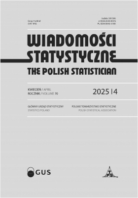 Cover of &quot;Wiadomości Statystyczne. The Polish Statistician nr 4/2025&quot;