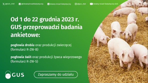 Badanie statystyczne z zakresu rolnictwa od 1 do 22 grudnia 2023 r.