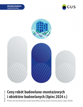 Okładka publikacji &quot;Ceny robót budowlano-montażowych i obiektów budowlanych (lipiec 2024 r.)&quot;