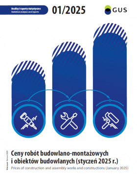 Okładka publikacji &quot;Ceny robót budowlano-montażowych i obiektów budowlanych (styczeń 2025 r.)&quot;