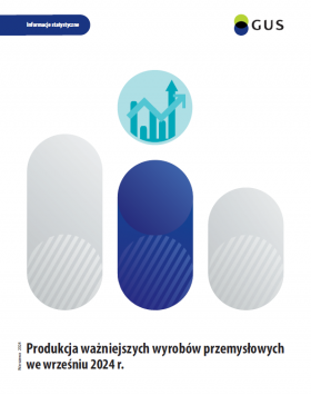 Okładka publikacji &quot;Produkcja ważniejszych wyrobów przemysłowych we wrześniu 2024 roku&quot;