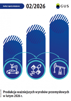 Produkcja ważniejszych wyrobów przemysłowych w lutym 2026 r. Okładka publikacji