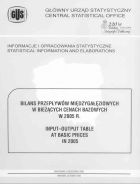 Bilans przepływów międzygałęziowych w bieżących cenach bazowych w 2005 r.