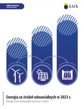 Okładka publikacji &quot;Energia ze źródeł odnawialnych w 2023 roku&quot;