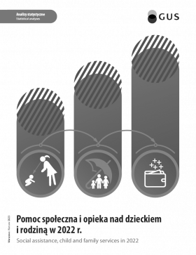 Okładka publikacji Pomoc społeczna i opieka nad dzieckiem i rodziną w 2022 roku