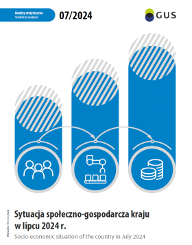 okładka publikacji &quot;Sytuacja społeczno-gospodarcza kraju w lipcu 2024 r.&quot;