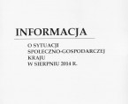 Informacja o sytuacji społeczno-gospodarczej kraju w sierpniu 2014 r. Foto