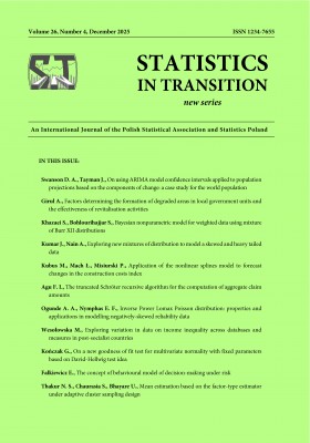 Okładka publikacji "Statistics in Transition new series nr 4/2025"