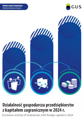 Działalność gospodarcza przedsiębiorstw z kapitałem zagranicznym w 2024 r. Okładka publikacji