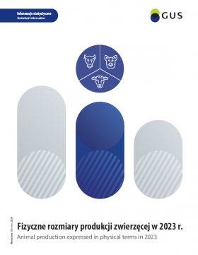 Okładka publikacji &quot;Fizyczne rozmiary produkcji zwierzęcej w 2023 r.&quot;