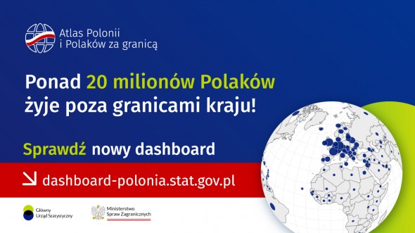 Ponad 20mln Polaków żyje poza granicami kraju! Sprawdź nowy dashboard: dashboard-polonia.stat.gov.pl. GUS, MSZ