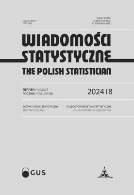 Okładka &quot;Wiadomości statystycznych nr 8/2024&quot;