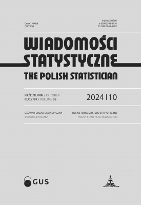 Okładka publikacji &quot;Wiadomości Statystyczne. The Polish Statistician nr 10/2024&quot;