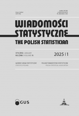 Okładka publikacji &quot;Wiadomości Statystyczne. The Polish Statistician nr 1/2025&quot;