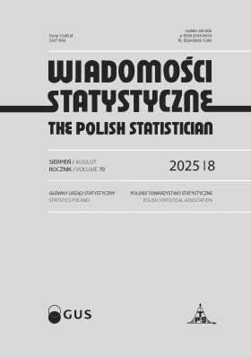 Okładka publikacji &quot;Wiadomości Statystyczne. The Polish Statistician nr 8/2025&quot;