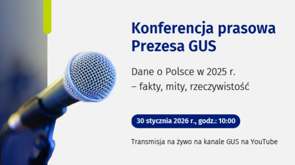 Konferencja prasowa Prezesa GUS: Dane o Polsce w 2025r. - fakty, mity, rzeczywistość. 30 stycznia 2026, godz. 10